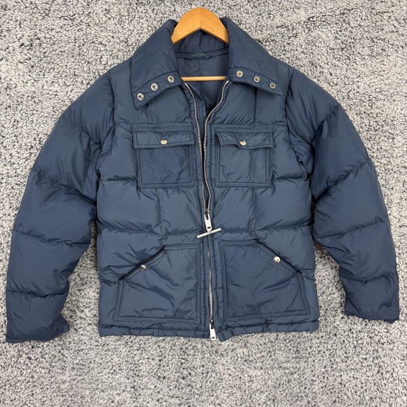 Vintage 70s Mighty Mac Jacket Mens Medium Blue Goose Down Puffer Coat USA Made - Picture 1 of 16